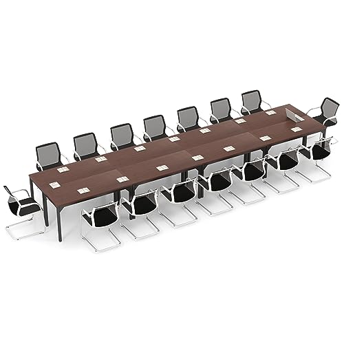 Tangkula 55 Inch Conference Table Set of 8 with Honeycomb Tabletop