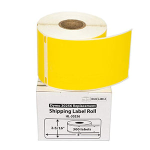 HOUSELABELS Compatible DYMO 30256 Yellow Shipping Labels (2-5/16" x 4") Compatible with Rollo, DYMO LW Printers, 50 Rolls / 300 Labels per Roll