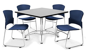 OFM PKG-BRK-11-0008 Breakroom Package, Gray Nebula Table/Navy Chair