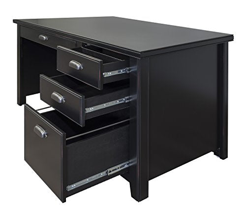 Martin Furniture  Kathy Ireland Tribeca Loft Black Single Pedestal Desk
