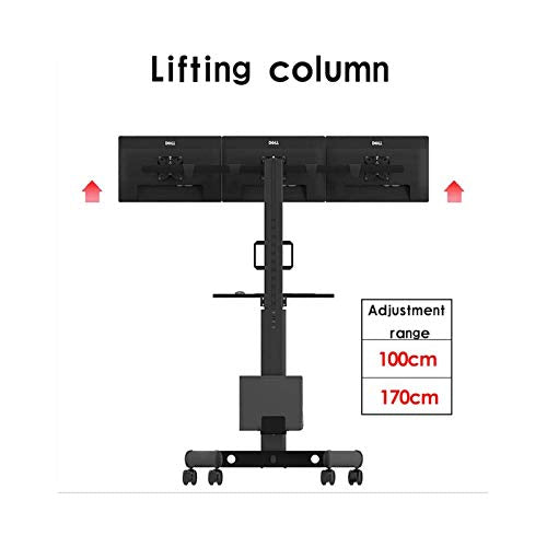 DADHI Monitor Bracket Rolling TV Stand Mobile TV Cart for 24-30 Inch Height Adjustment Lockable Caster Flat Panel LED LCD Plasma Screen Trade Show Multimedia Cart
