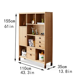 None Floor-to-Ceiling Bookcase Multi-Layer Shelf Locker (Brass)