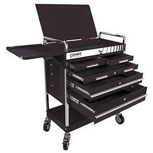 Sunex Tools 8045BK Professional 5 Drawer Service Cart with Locking Top - Black