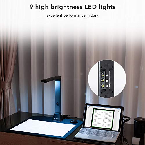 iOCHOW S3 Book & Document Camera, 17MP High Definition Professional Book Document Scanner, Auto-Flatten & Deskew Tech, Max A3 Size, Smart Multi-Language OCR, SDK & Twain for Office and Education