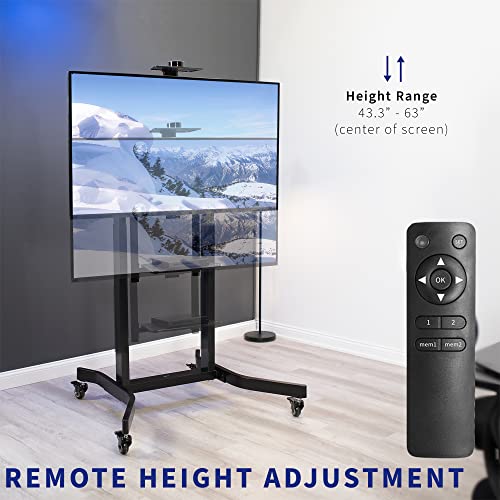 VIVO Motorized Height Adjustable TV Cart for 55-100" Screens up to 264 lbs - Black, STAND-E-TV100
