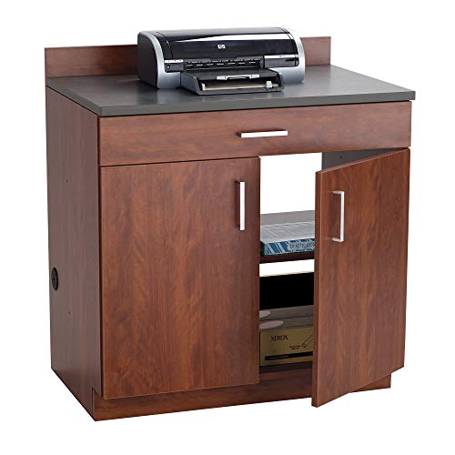 Safco Modular Hospitality Breakroom Base Cabinet, Mahogany Base, Rustic Slate Top