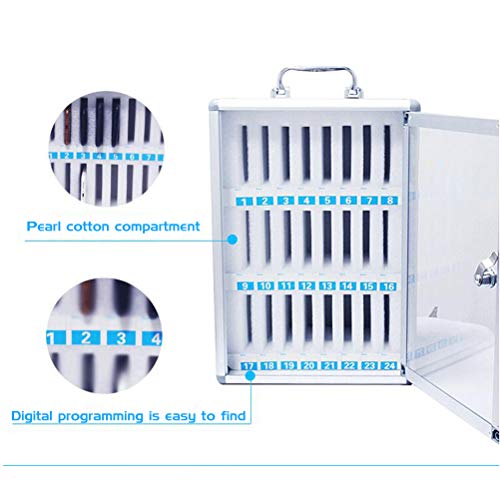 Ozzptuu 60 Slots Aluminum Alloy Pocket Chart Storage Cabinet for Cell Phones,Wall-Mounted with a Locked,Can be Carried by Hand