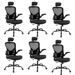 Flysky Ergonomic Office Desk Chair 6Pack - Mesh Home Office Desk Chairs with Lumbar Support & 3D Adjustable Armrests