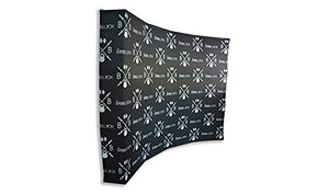 BANNER BUZZ MAKE IT VISIBLE Fabric Pop Up Curved Display, Trade Show Display Backdrop Booth, Aluminium Pop Up Frame, Outdoor Business Advertising Stand, 10’ Width X 8’ Height (Print with Hardware)