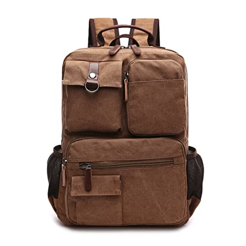 GYZX Men's Laptop Backpack Backpack Canvas School Bag Travel Backpack Teen Men's Bag (Color : A, Size : One Size)