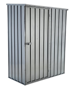 Vestil SHED-5932-F Steel Storage Shed, Flat Roof, 59" x 32" x 78.75", Silver