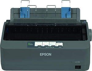 Epson LX-350 Dot matrix printer, 9 pins, 80 column, original + 4 copies, 347 cps HSD (10 cpi), Epson ESC/P - IBM 2380+ emulation, 3 fonts, 8 BarCode fonts, 3 paper paths, single and continous sheet, paper park, USB, Parallel and Serial I/F - BEING RE