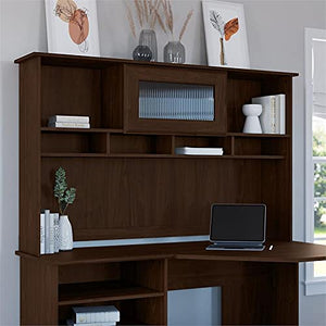 Pemberly Row Modern Walnut 60W Hutch - Engineered Wood