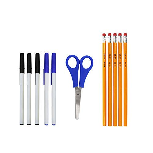 50 Piece Pack Bulk School Supplies Kit for Students, Teachers, Back to School Drives - Wholesale Case Bundle of 24 Kits