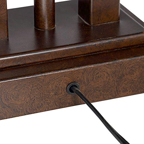 Possini Euro Design Deacon 26" High Industrial Modern Desk Lamps Set of 2 - Brown Bronze Finish Metal Oatmeal Shade - USB Port AC Power Outlet - Gooseneck - Home Office Living Room Charging