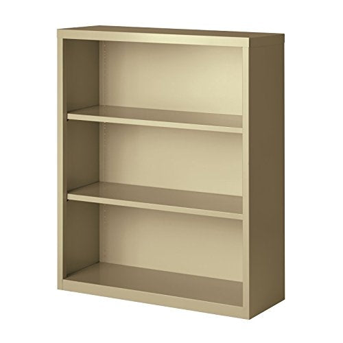 Hirsh 3 Shelf Metal Bookcase in Putty
