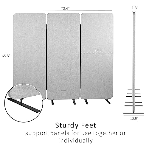VIVO Privacy Panel Cubicle Divider Acoustic Wall Partition 72 x 66 inch Gray - PP-3-T072G