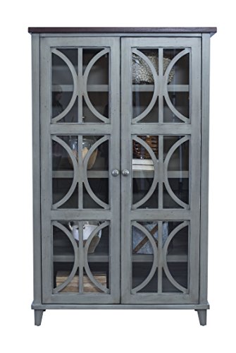 Martin Furniture BA4062G Fully Assembled Bailey Display Bookcase, Weathered Green