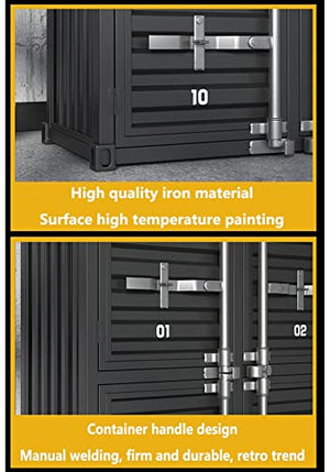None Black Industrial Retro Storage Cabinet with Door, Metal Locker Cabinet (12 Doors)
