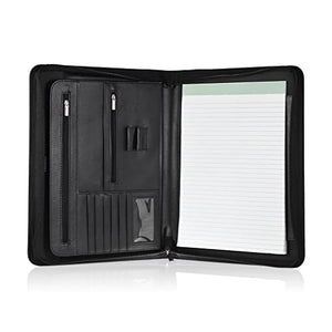 WFJDC A4 Document Folder Professional Zippered Multifunctional Organizer for Document with Writing Pad Card Pocket (Color : A)