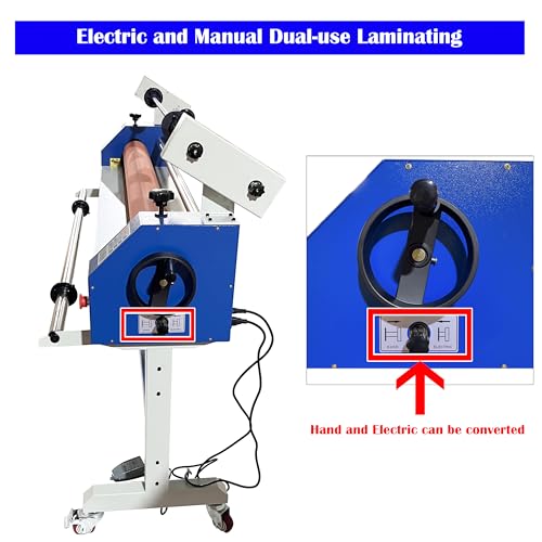 EQCOTWEA 63in Automatic/Manual Cold Laminator 110V Semi Auto Roll Laminating Machine
