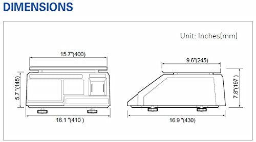 CAS LP1000N Label Printing Scale, 30lbs Capacity, 0.01lbs Readability