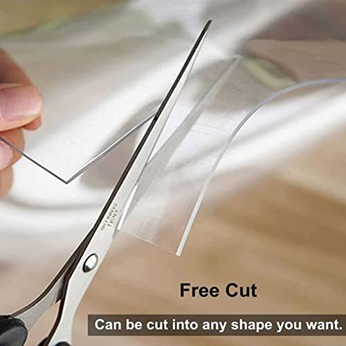 YUYI Clear PVC Desk Chair Mat 2mm Rectangular Vinyl Floor Protector - Non-Slip Durable Mat for Office/Home Hard Floor Carpet - 60/80/100/120/140/160cm Wide
