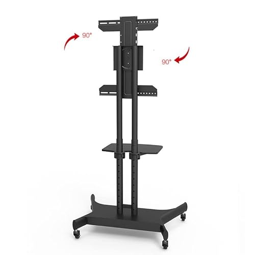 WAWJB Mobile TV Cart TV Floor Stand for 32-65" TVs with AV Shelf & Camera Holder