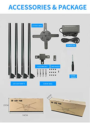 FY3D-Z7 with 51cm and WiFi,Hologram Display LED Fan 3D Holographic Video Advertisement Player,Resolution:1600X576, Good Price.