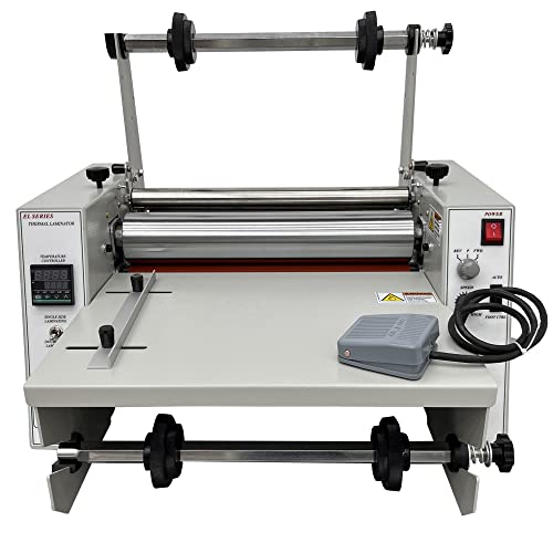 INTSUPERMAI Thermal Roll Laminator Machine 14.17in / 360mm Hot Cold 110V Single & Double Side Laminating Steel Rollers