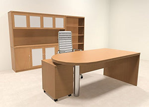 UTM Furniture 5pc Modern Contemporary Executive Office Desk Set, RO-ABD-D34