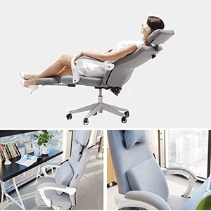 CLoxks Office Swivel Lounge Chair with Extended Headrest and Foot Pedal Reclining