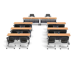 Team Tables 14 Person Folding Training Tables with Power+USB Outlet