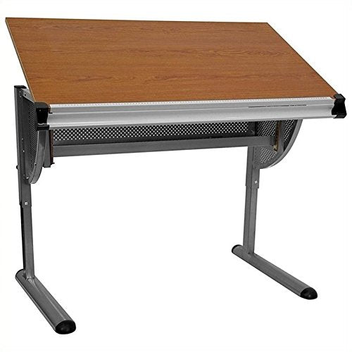 BOWERY HILL Adjustable Drawing and Drafting Table in Pewter