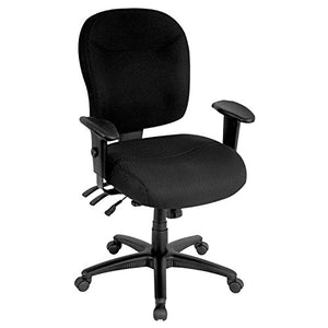 Alera WR42FB10B Wrigley Series Mid-Back Multifunction Chair with Black Upholstery