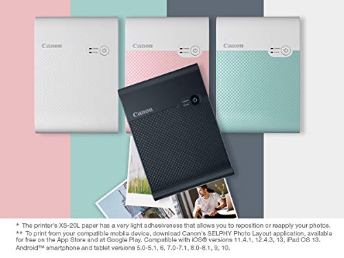 Canon SELPHY QX10 Portable Square Photo Printer for iPhone or Android, Pink
