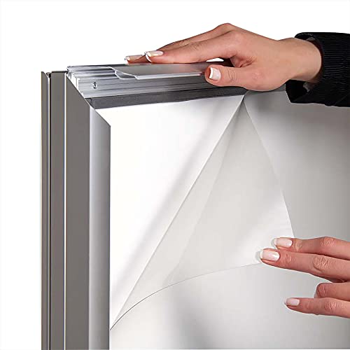 Outdoor Professional Spring Base Wind Sign Double Sided Advertising Display, Silver Frame Sidewalk Display, 30" x 40" Poster Size, Grey Water Base