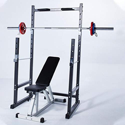 Ongmies Barbell Rack Squat Stand, Half Frame Barbell Squat Rack, Bench Press Rack Gym Equipment for Home Gym, Strength Training Dip Station, Max Load 550LBS