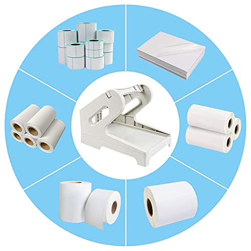 USB Upgrade Shipping Label Printer, Thermal Printer for Barcodes-Labels Labeling with External Rolls Label Holder, NefLaca 2 in 1 Rolls and Fan-Fold Stack Paper Holder for Desktop Thermal Label Printe