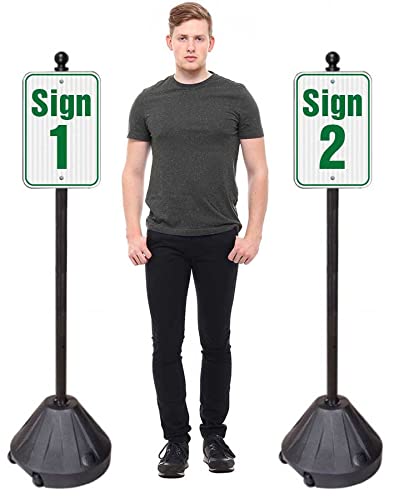 PP2 Tip'n Roll Portable Sign Pole - Black 60" - 2 Pack