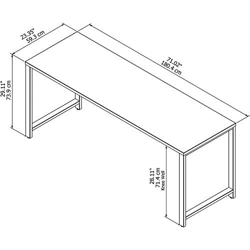 Bush Business Furniture 400 Series 72W x 24D Table Desk in Storm Gray