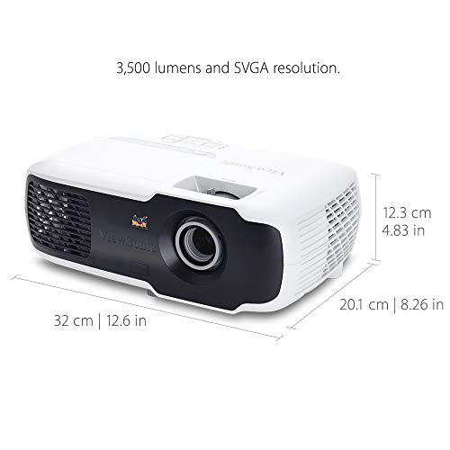 ViewSonic PA502S 3500 Lumens High Brightness SVGA Projector for Home and Office with HDMI and Optical Zoom