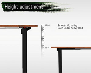 SMAGREHO Height Adjustable Electric Standing Desk for Home Office, 60 x 33 inches Sit Stand Table with MDF Splice Board, Standing Workstation with Memory Controller, Black Frame/French Oak Desktop