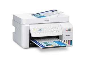 Epson EcoTank ET-4800 Wireless All-in-One Supertank Color Inkjet Printer for Home Office, White - Print Copy Scan Fax - Voice Activated, 30-Sheet ADF, Ethernet - XPI Printer Cable Bundle