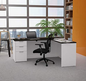 Bestar L-Shaped Desk with Pedestal - Pro-Concept Plus