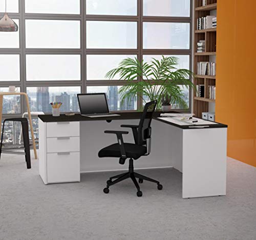 Bestar L-Shaped Desk with Pedestal - Pro-Concept Plus