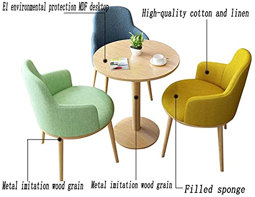 AkosOL Business Dining Table Set with 3 Chairs - Space-Saving Furniture for Tea Shop, Cafe, Hotel, and More