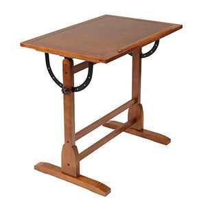 Studio Designs Vintage Wood Drafting Table with 36" x 24" Adjustable Top in Rustic Oak