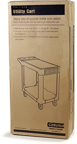 Carlisle FoodService Products Utility Cart, 500 lbs Capacity, 40" x 19" x 32-5/8", Gray