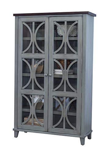 Martin Furniture BA4062G Fully Assembled Bailey Display Bookcase, Weathered Green